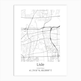 Lisle,United States Minimalist Map Póster