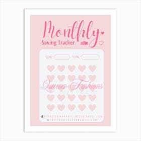 Monthly Saving Tracker Art Print