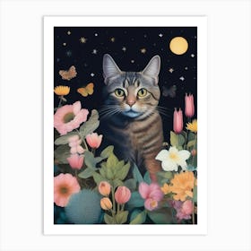 Cat In The Garden 11 Art Print