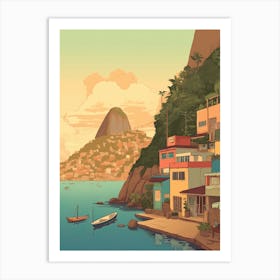 Rio De Janeiro Brazil Travel Illustration 4 Art Print