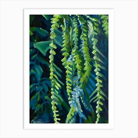 Netted Chain Fern Cézanne Style Art Print