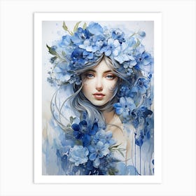 Blue Flowers 6 Art Print