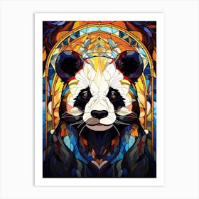 Panda Art In Stained Glass Art Style 2 Art Print