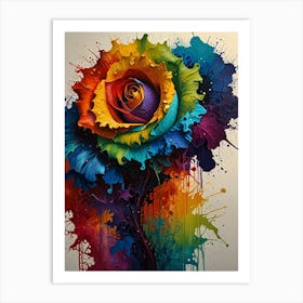 Colorful Rose Painting Art Print