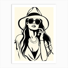 Woman In A Hat 6 Art Print