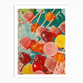 Candy Sweets Retro Collage 1 Art Print