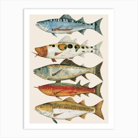 Fish Collection Poster wall art Art Print