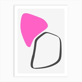 Minimalist Art Pink And Black Art Print