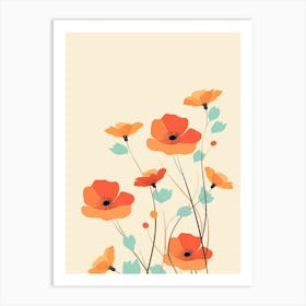 Poppies in Bloom Floral Print Poster Art Print