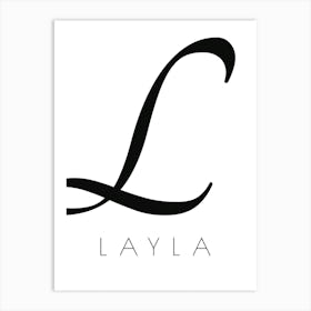 Layla Typography Name Initial Word Art Print