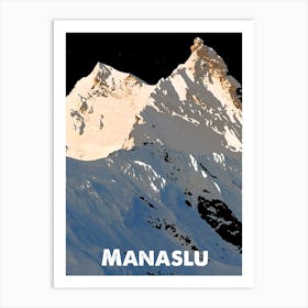 Manaslu, Mountain, Nepal, Nature, Himalaya, Climbing, Wall Print, Art Print