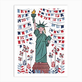 Liberty With Flags Art Print