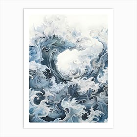 Asian Wave Painting Art Print