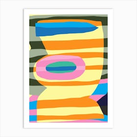 Abstract Stripe Minimal Collage 1 Art Print