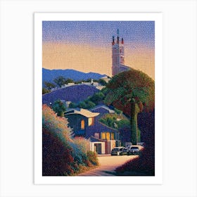 West Covina, City Us  Pointillism Art Print