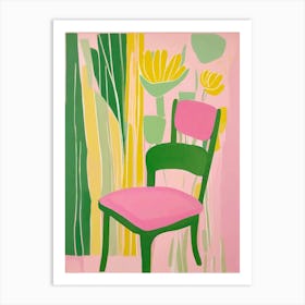 Pink Chair Matisse inspired art Art Print