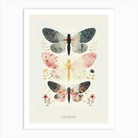 Colourful Insect Illustration Lacewing 8 Poster Art Print