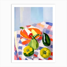 Poblano Pepper 2 Tablescape vegetable Art Print