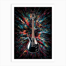 Modern Electric Guitar Oil Painting #2 Art Print