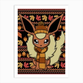 Fall Flareon Sweater - Pokemon Autumn Art Print