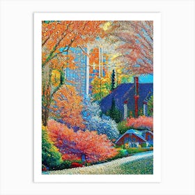 Sandy Springs, City Us  Pointillism Art Print