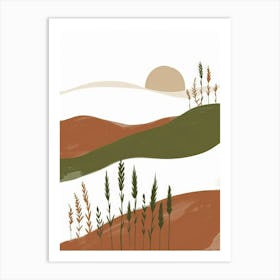 Landscape With Wheat Art Print