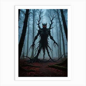 The Darkened Forest’s Hidden Terror Art Print