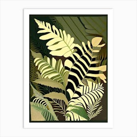 Flat Leaf Fern Rousseau Inspired Art Print