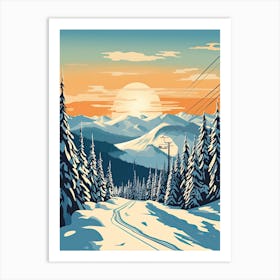 Sun Peaks Resort   British Columbia, Canada, Ski Resort Illustration 0 Simple Style Art Print