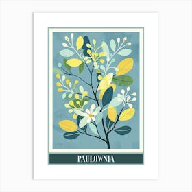 Paulownia Tree Illustration Flat 2 Poster Art Print