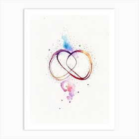 Infinity Heart Symbol Minimal Watercolour Art Print