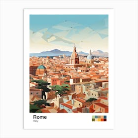 Rome, Italy, Geometric Illustration 2 Poster Art Print