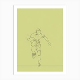 Rugby Player Running Poster