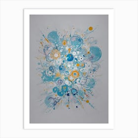 Blue Splats Art Print