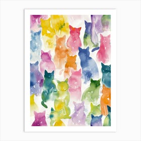 Rainbow Cats Art Print