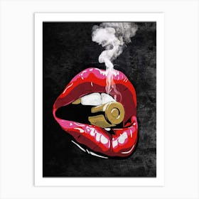 Smoky Lips Art Print