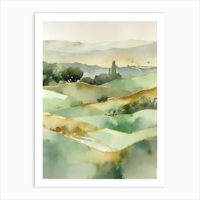 Los Angeles Golden Green Canyon Art Print