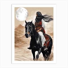 Arabian Woman On Horseback Art Print