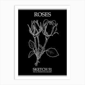 Roses Sketch 51 Poster Inverted Art Print