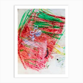 Child'S Drawing. Abstract colorful paint background 1 Art Print