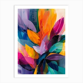 Abstract Of Colorful Leaves Art Print