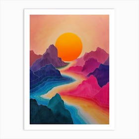 Sunset In The Mountains 56 Art Print