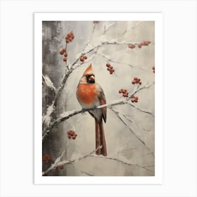 Cardinal In Snow Art Print