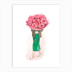 Walking Flowers Voltaire Art Print