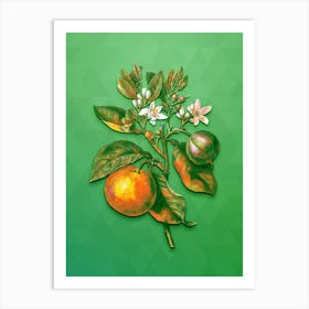 Vintage Bitter Orange Botanical Art on Classic Green n.0629 Art Print
