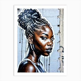 Graffiti Mural Of Beautiful Black Woman 308 Art Print