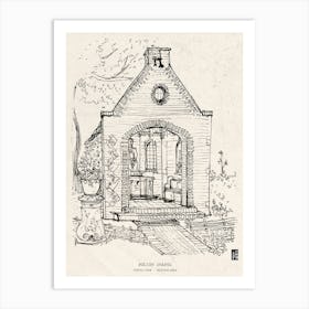 Polish Chapel Terheijden Netherlands Art Print - Hand-Drawn Pen & Ink Drawing - Dutch Art, Poolse Dreef North Brabant Gift Art Print