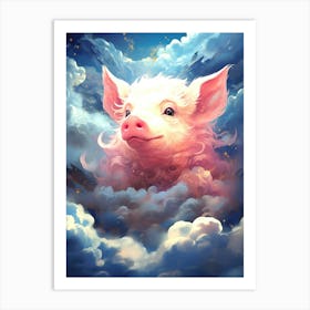 Pig In The Clouds Art Print