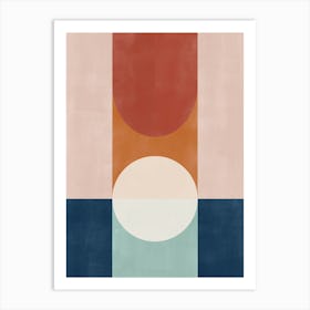 Geometric Terracotta Navy No.3 Art Print