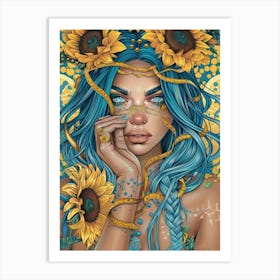 Sunflower Girl 17 Art Print